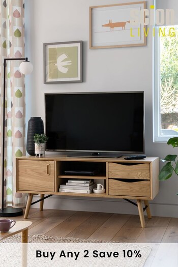 Scion Oak Nordic TV Unit (D88921) | £599