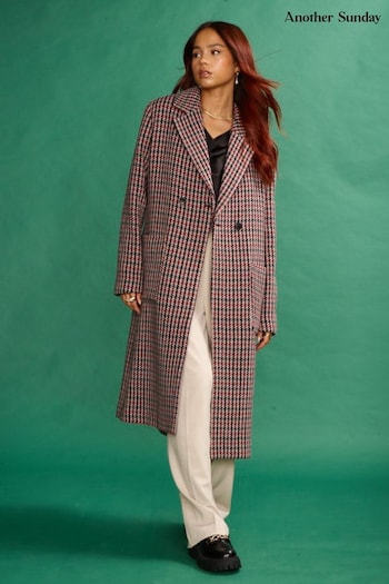 Another Sunday Formal Coat In Heritage Check Wool Blend In Brown (D88989) | £130