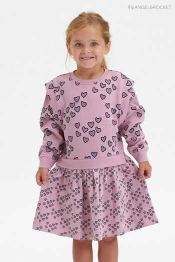 Angel & Rocket Pink Rae Heart Print Dress (D89026) | £23 - £24