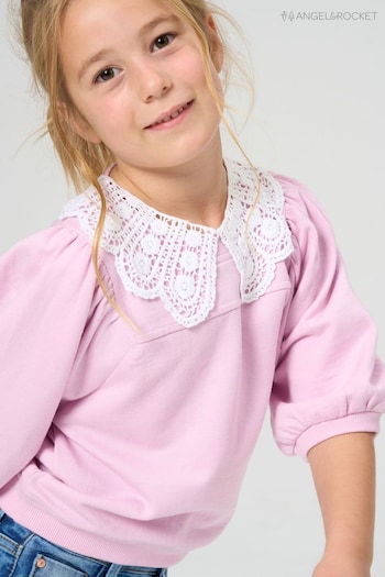Angel & Rocket Light Pink Serena Lace Collar Top (D89042) | £24 - £28