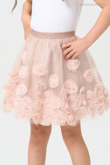 Angel & Rocket Pink Colette Ruffle Rose Corsage Mesh Skirt (D89046) | £38 - £42