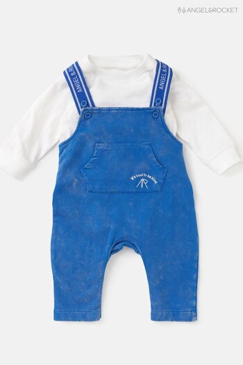 Angel & Rocket Blue Ezra Baby Pocket Dungaree With Bodysuit (D89066) | £28