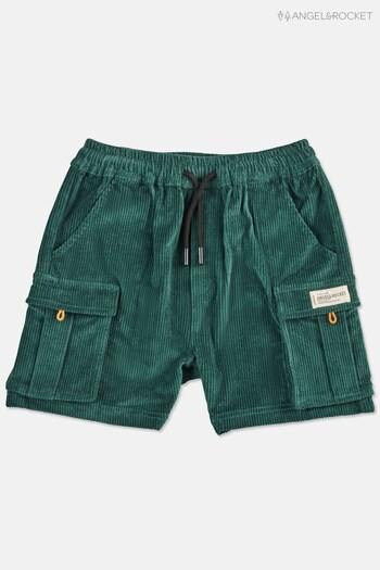Angel & Rocket Green Spencer Pocket Cord embroidered Shorts (D89074) | £10 - £12