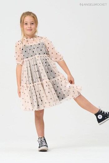 Angel & Rocket Pixie Black Spot Mesh Dress (D89086) | £32 - £37