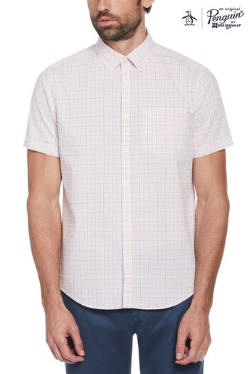 Original Penguin Pink Short Sleeves Linen Blend Shirt (D89139) | £70