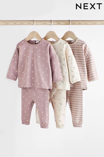 Pink Stripe 6 Piece Baby T-Shirts and Leggings Set (D89263) | £28 - £30