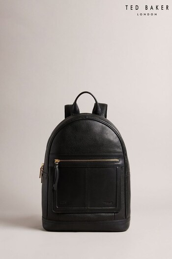 Ted Baker Nishay Black Soft Grainy Leather Backpack (D89344) | £175