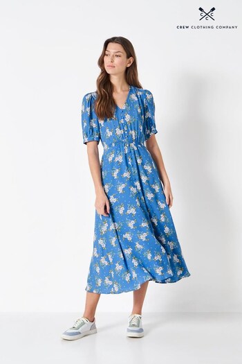 Crew zip-detail Clothing Company Blue Floral Print Straight Dress (D89399) | £89