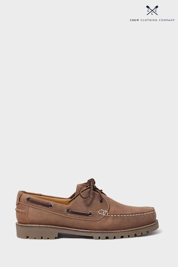 Crew Clothing Leo Leather Chunky Deck Dark Shoes (D89420) | £99