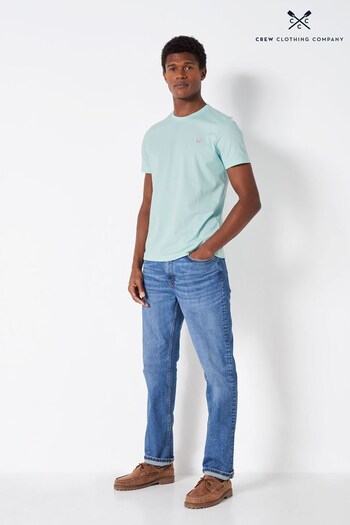 Crew pleated Clothing Company Light Blue Cotton Classic T-Shirt (D89423) | £29