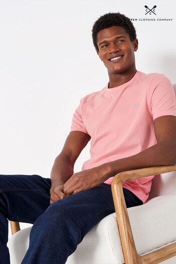 Crew pleated Clothing Company Pink Cotton Classic T-Shirt (D89425) | £29