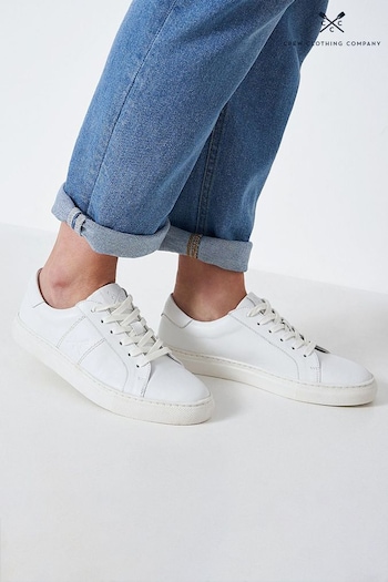 Crew Clothing Company White Leather Trainers (D89450) | £75