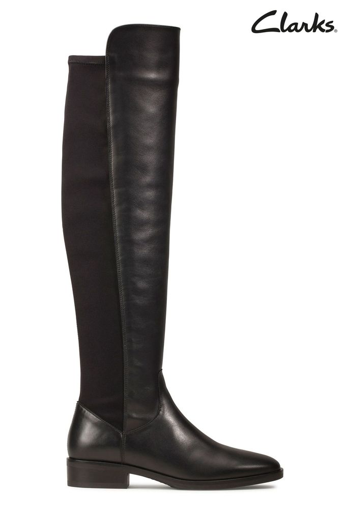 Clarks knee high suede boots outlet