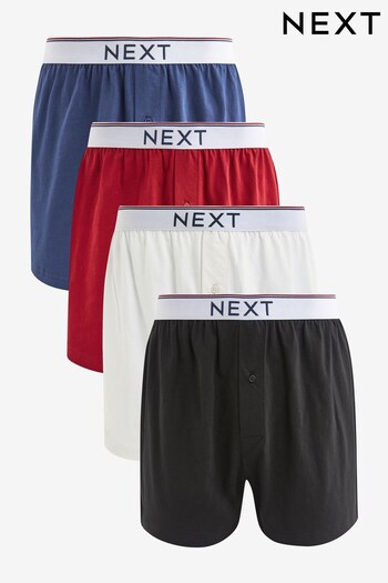 Red/Blue/White/Grey 4 pack Jersey Boxers (D89602) | £28