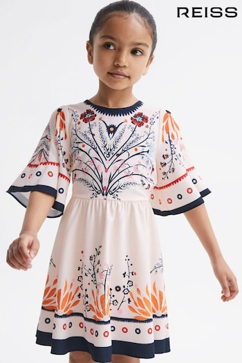 Reiss Ivory Ania Junior Floral Printed Dress (D89702) | £80