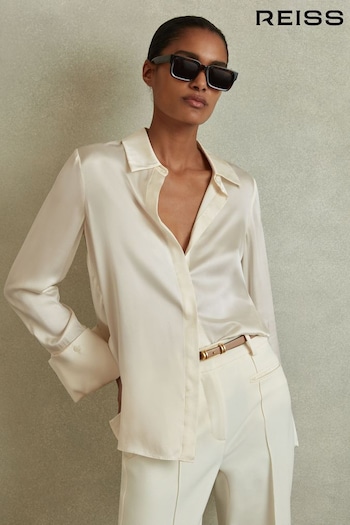 Reiss Ivory Hailey Petite Silk Shirt (D89706) | £198