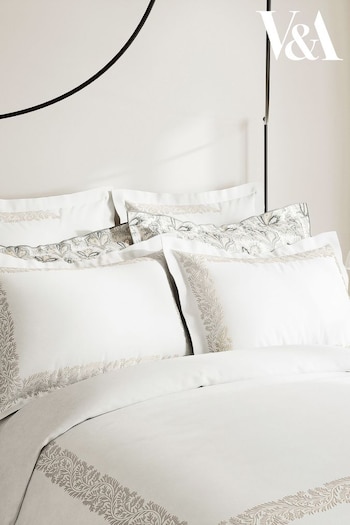 V&A White Riya Square Pillowcase (D89756) | £20