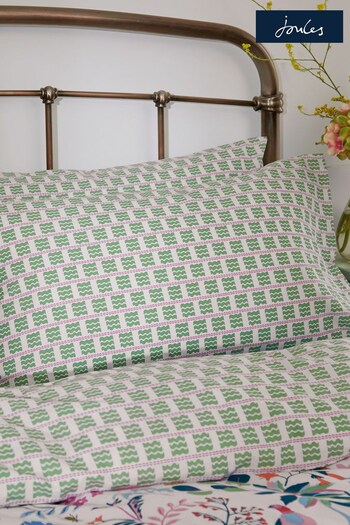 Joules Green Pheasant Floral Housewife Pillowcase Pair (D89770) | £18