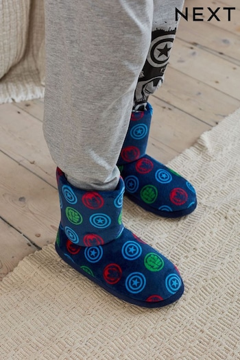 Marvel Blue Warm Lined Slipper Boots (D89822) | £16 - £19