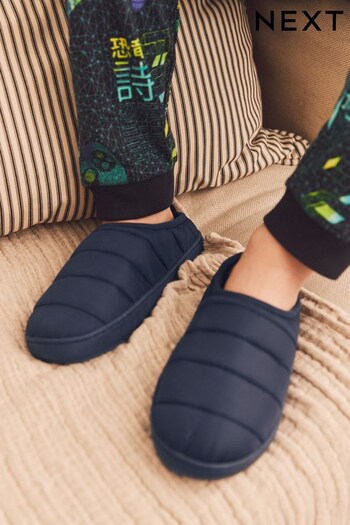 Navy Blue Thinsulate™ Lined Quilted Mule Slippers (D89826) | £14 - £17