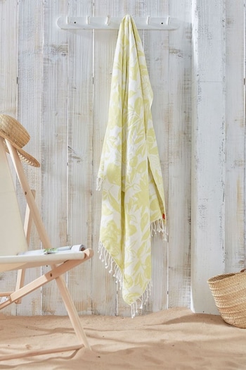 Joules Gold Fruity Floral Turkish Beach Towel (D89867) | £36
