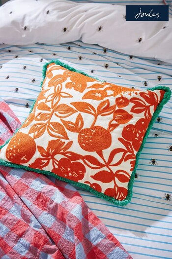 Joules Red Botanical Bee Cushion (D89873) | £40