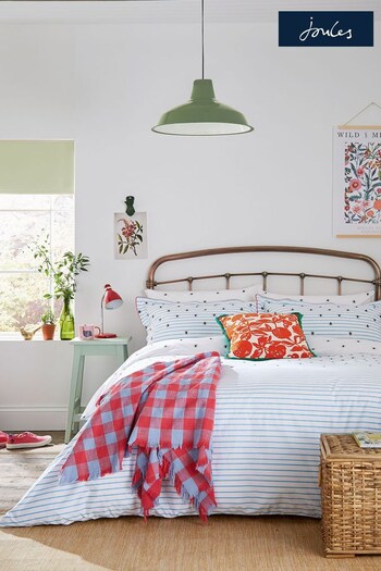 Joules Blue Botanical Bee Duvet Cover and Pillowcase Set (D89875) | £50 - £95