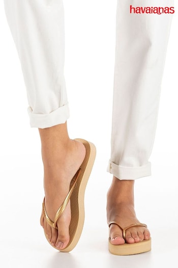 Havaianas Gold Slim Flatform Sandals (D90095) | £32
