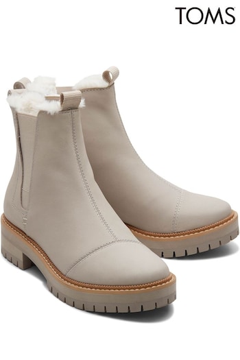 TOMS Dakota Water Resistant Leather with Faux Fur Boots (D90117) | £60