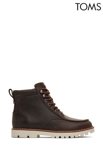 TOMS Palomar Water Resistant Dark Brown Leather wolfe Boots (D90128) | £150