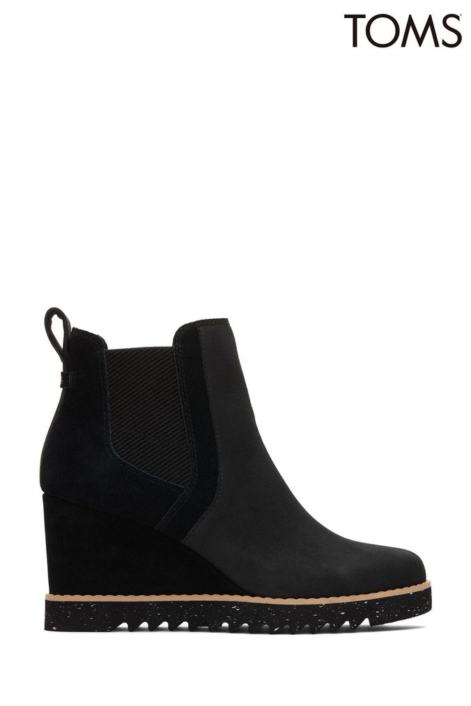 Mens black wedge online boots