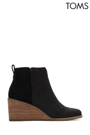 TOMS Clare Suede Wedge Boots Argento (D90141) | £95