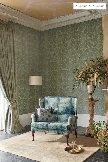 Clarke and Clarke Blue Palacio Wallpaper (D90357) | £59