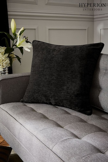 Hyperion Black Selene Luxury Chenille Piped Cushion (D90400) | £25