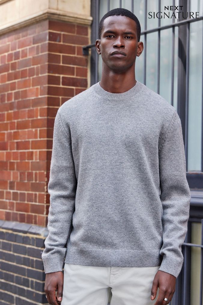 Lambswool crew hotsell neck jumper mens