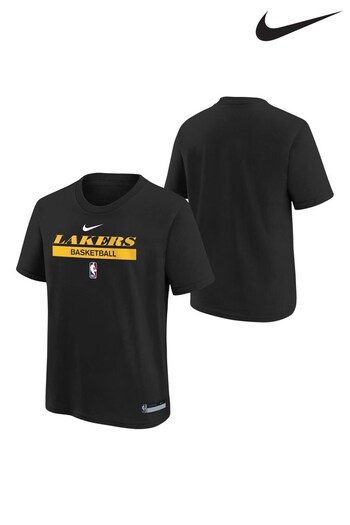 Nike Black Los Angeles Lakers Nike Short Sleeve Practice T-Shirt (D90435) | £24