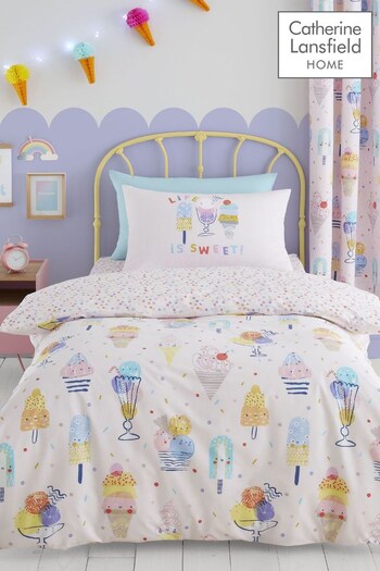 Catherine Lansfield Pink Ice Cream Fundae Duvet Cover and Pillowcase Set (D90451) | £16 - £20