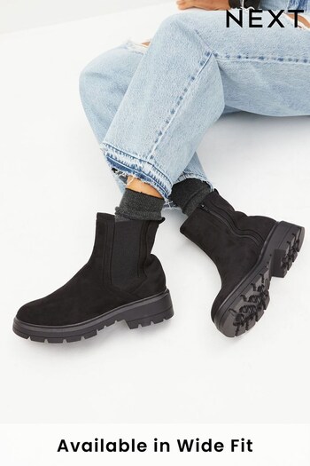 Black Regular/Wide Fit Forever Comfort® Pull-On Chelsea Ankle Boots (D90455) | £39