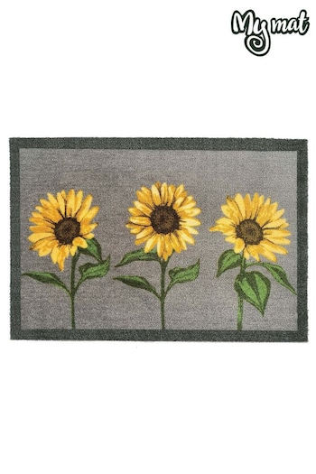 My Mat Brown Nylon Indoor Sunflowers Mat (D90519) | £19