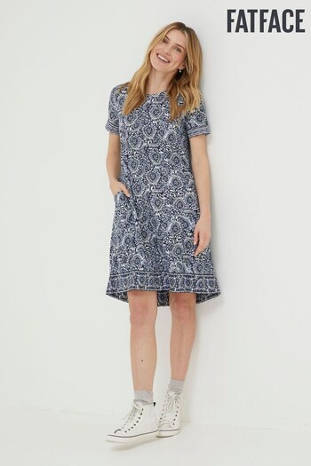 FatFace Blue Simone Batik Jersey Dress (D90557) | £50