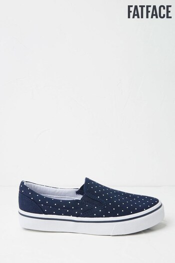 FatFace Blue Willow Polka Dot Slip-On Trainers (D90575) | £39