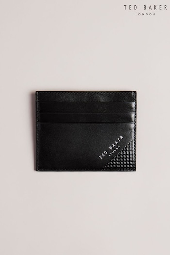 Ted Baker Black Raffle Embossed Corner Leather Card Holder (D90607) | £30