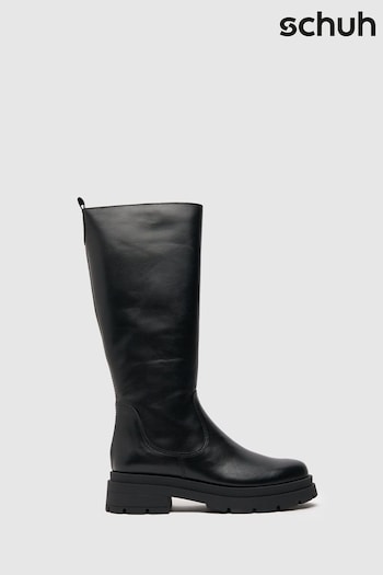 Schuh Black Drew Leather Knee Boots (D90810) | £100