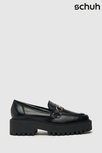 Schuh Lyla Black Leather Snaffle front Shoes (D90845) | £65