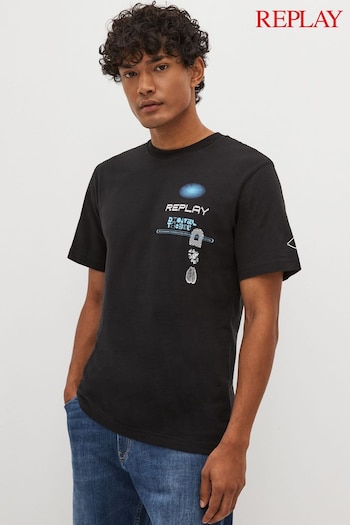 Replay Graphic Black T-Shirt (D90871) | £50