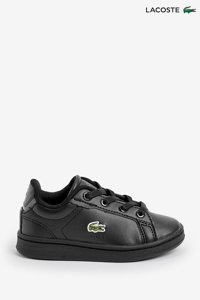Boys black lacoste sales trainers