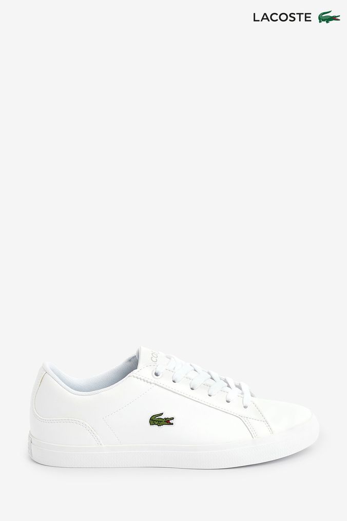 Boys white on sale lacoste trainers