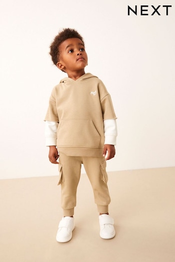 Stone Cream Hoodie suit and Joggers Utility Hoodie suit & Jogger Set (3mths-7yrs) (D91233) | £20 - £24
