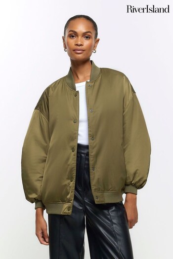 River Island Green Casual Easy Bomber Jacket (D91350) | £50