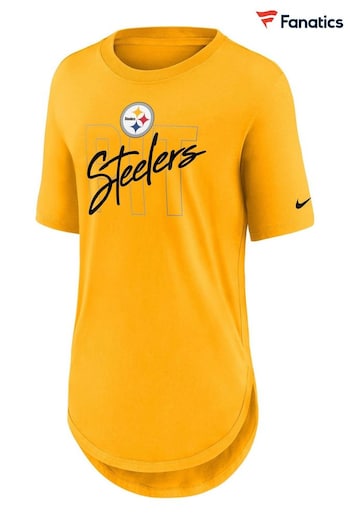 Nike Yellow NFL Fanatics Womens Pittsburgh Steelers Weekend City Love T-Shirt (D91472) | £28